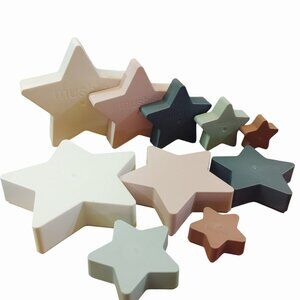 Stacking Play Mushie Star Nesting Toy BPA Free Non Toxic Denmark Pastel Colors
